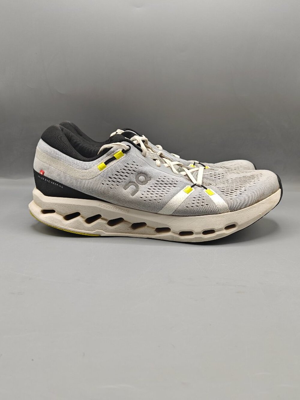On Cloudsurfer 2 Shoes Men's 12.5 Grey Road Running Athletic Training Gym Sneake